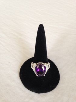 Anillo fantasia size 7 piedra color morado