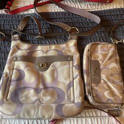 Coach Purse And Wristlet Set. 