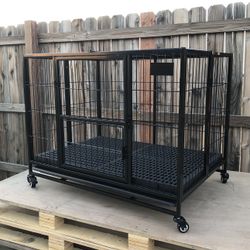 New! 37” Medium Foldable & Stackable Dog Cage Crate, For Small To Medium Size Pets, Easy To Setup Cage, New 📦 