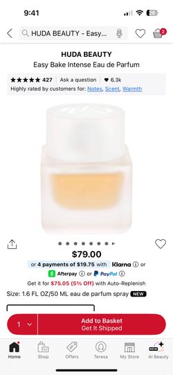 Huda beauty easy bake perfume