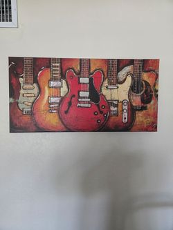 Canvas Wall Art-Guitars $20 OBO