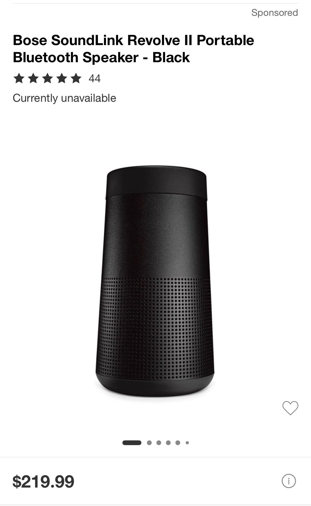 Bose Revolve II Soundlink with charging cord
