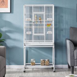 Extra Large Flights Birds Parrot Cage With Removable Rolling Stand 