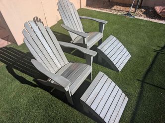 Adirondack Chairs with Ottomans Set of 2