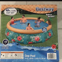 Best Way 10 Ft Fast Set Pool With Built In Sprayer 