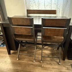 Tall Dining Table With 2 chairs And 1 Bench