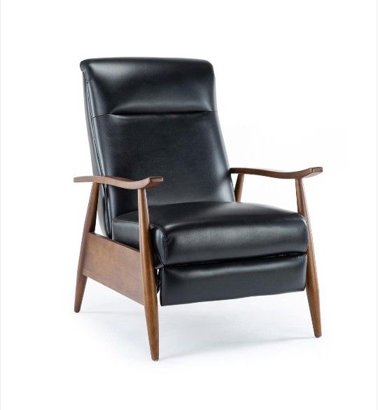 Comfort Pointe Solaris Wood Arm Push Back Recliner - Black