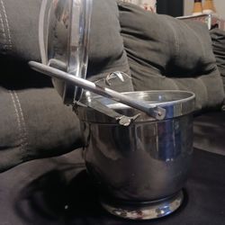 Vintage Nasco Italy Hammered Ice Bucket w/ Tongs