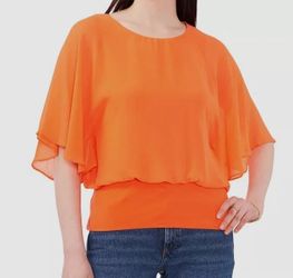Women's Sam & Jess Orange Short Sleeve Top