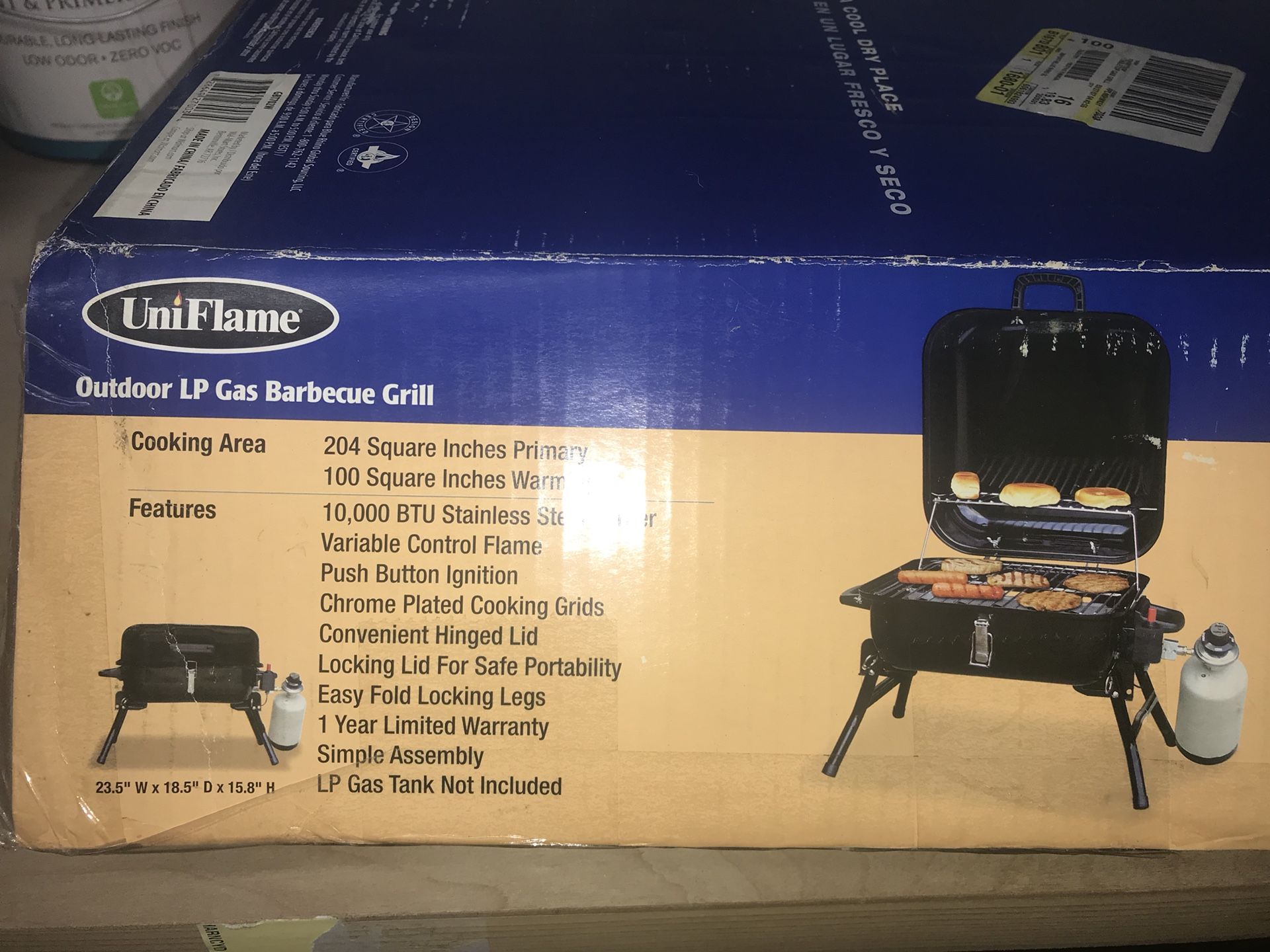 Uniflame portable outdoor gas bbq
