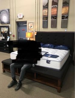 Mahogany pure wood king bed frame - HEAVY