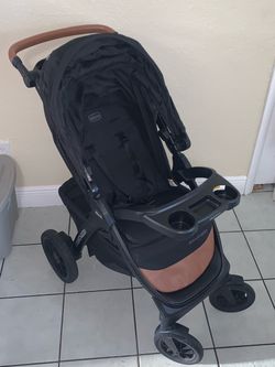 Chicco Bravo Primo Quick-Fold Baby Stroller - Black & Brown