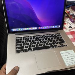 MacBook Pro 15” 2015  Intel Core i7-4thGen@ 2.2Ghz,16gb, 256GB SSD, macOS Monterey, Microsoft Office . Charger.   Freshly installed software worth $50