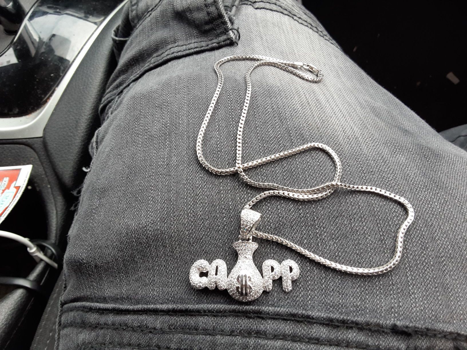 Lab made chain and charm