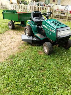 18 Horse V twin  yardman 46"cut & Dump trailer
