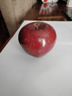 Vintage red marble apple paper weight