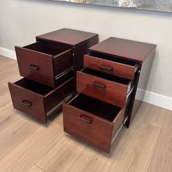 TWO Slightly Different Solid Wood Office Storage File Cabinets - Letter or Legal Documents