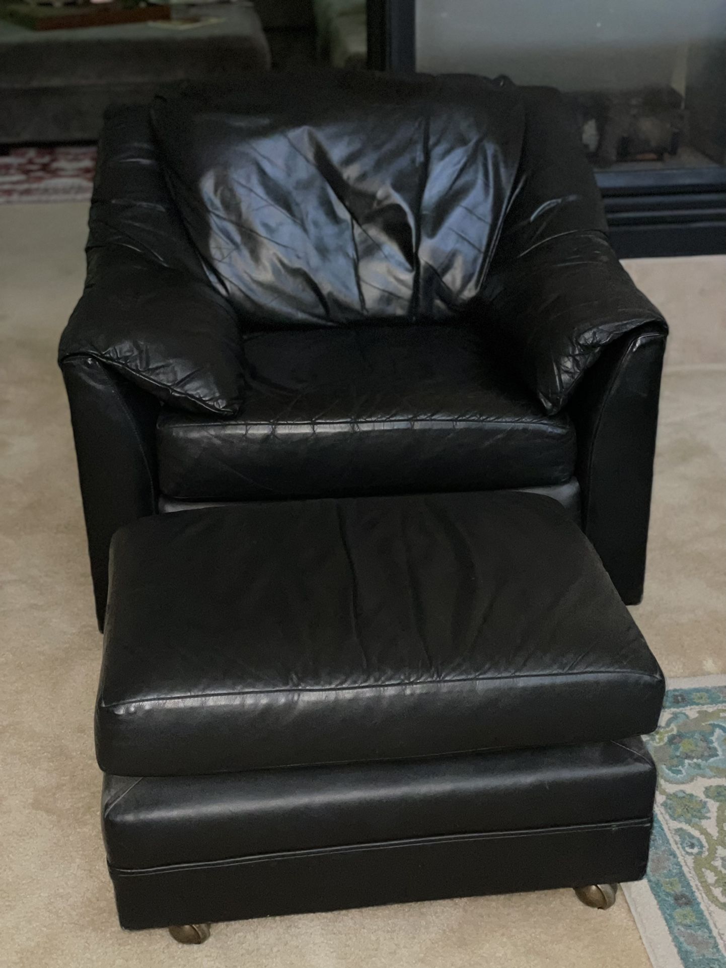 Leather Chair And ottoman X2