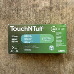 Ansell TouchNTuff Chemical Resistant Disposable Gloves Nitrile 100 Pairs Size XL