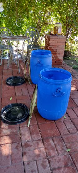Blue plastic, Food grade Containers, 18.00 each