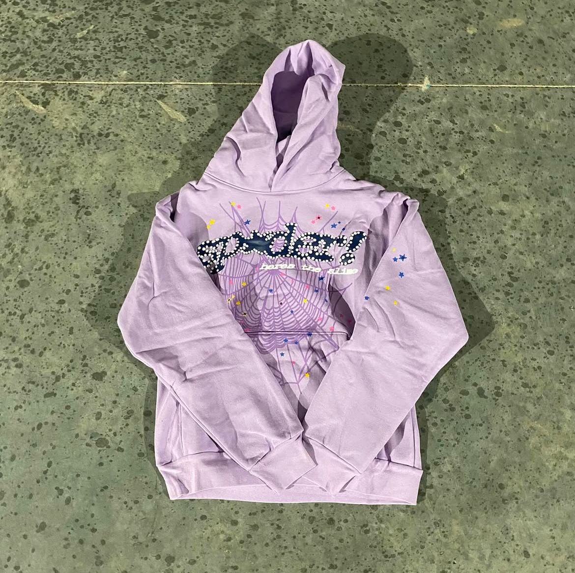 Light Purple Sp5der Hoodie Size L
