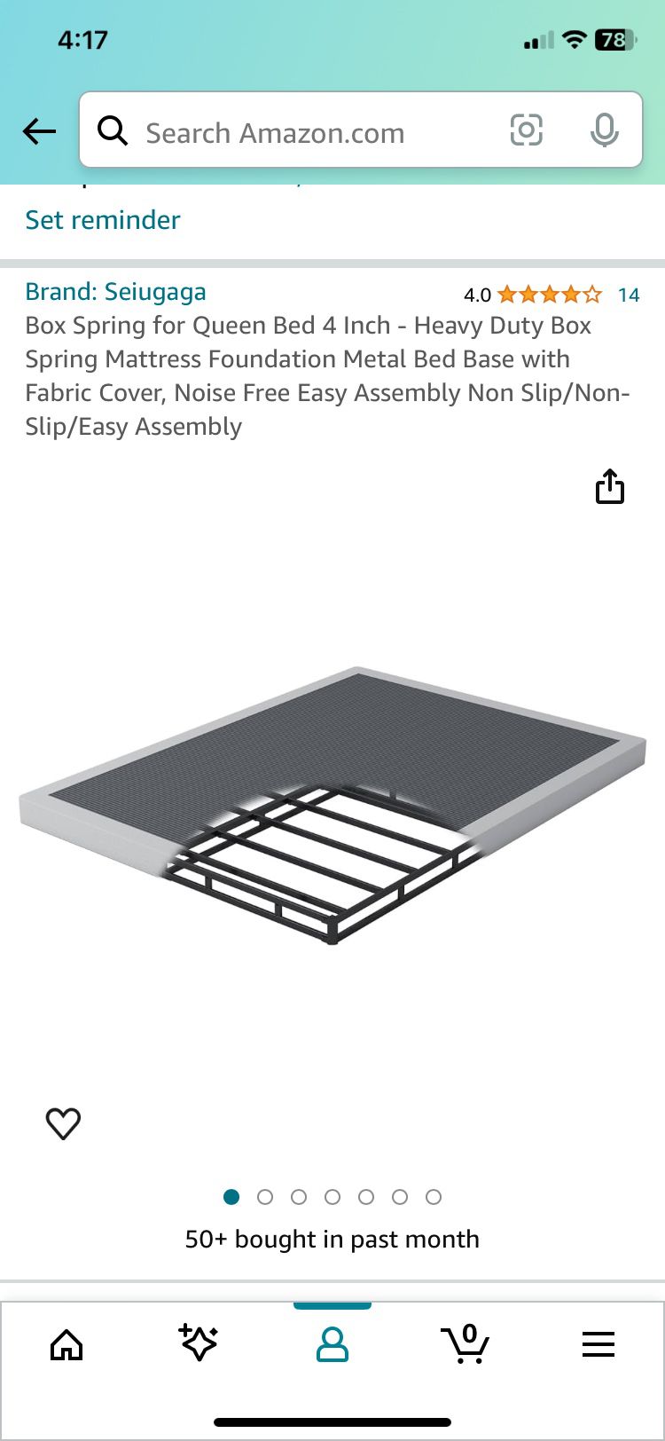 Box Spring for Queen Bed 4 Inch - Heavy Duty Box 