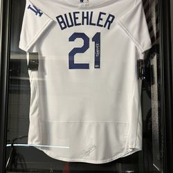 Walker Buehler Authentic Signed Jersey Framed