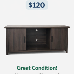 Modern Dark Wood TV Stand – Storage Entertainment Center