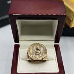 Solid 10k Gold Moneysign Greek Ring Anillo Estilo Griego En Oro 10kt Solido