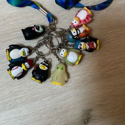 Vintage Star Awards Penguins Set Of 9 W Lanyard