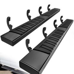 6 Inches Running Boards Compatible with 2019-2025 Chevy Silverado/GMC Sierra 1500 Crew Cab, 2020-2025 2500HD 3500HD, Side Step Bars Aluminum