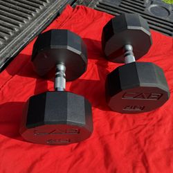 New 12 Sided Rubberized Dumbbells- 40 Pounds X 2