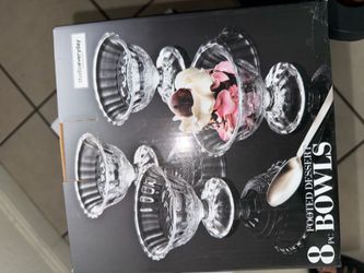 Vintage Glass Dessert Bowls, Ice Cream cups, 5oz Dessert cups, for Sun