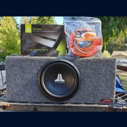 Complete JL Audio Bass Package Single 12 Amp Box And Wiring 