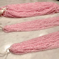 Baby Pink Seed Beads (12 Full Hanks)