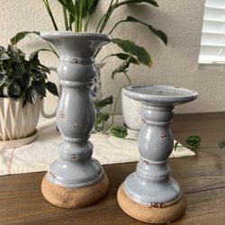 Rustic Pillar Candle Holders 