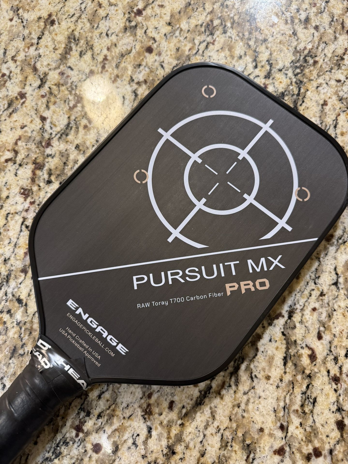 Engage Pursuit Pro MX Pickleball Paddle – Elongated Shape, Raw T700 Toray Carbon Fiber Face, 13mm Control Pro “Black” Core, Vortex Barrier Edge Techno