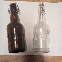 Grolsch style flip top bottles