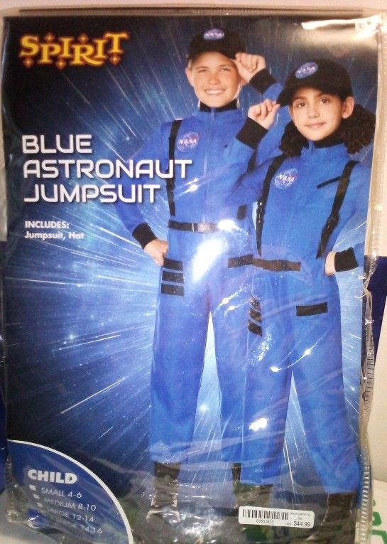 Blue Astronaut Jumpsuit Halloween Costume