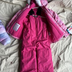Pink Snow Bib And Jacket New 