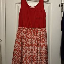 Orange/Red Pattern Dress