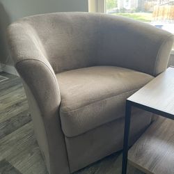 Velvet Gray Swivel Chair