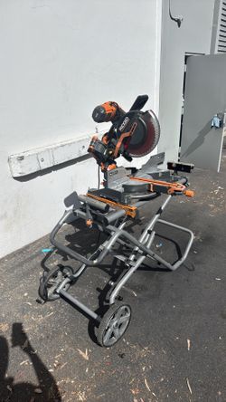 12 in. Dual Bevel Sliding Miter Saw + MSUV Rolling Stand – Ready to Work