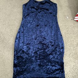 Blue velvet dress
