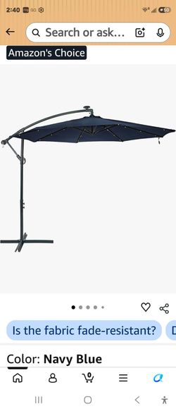 Sunnydaze 10' Solar Offset Patio Umbrella Outdoor
