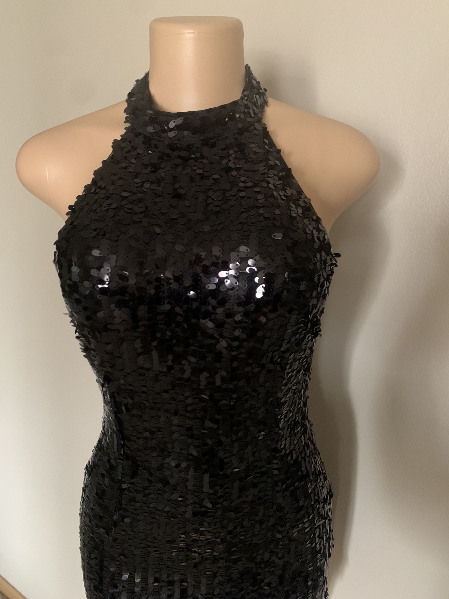 Short Black Sequin Dress Size S