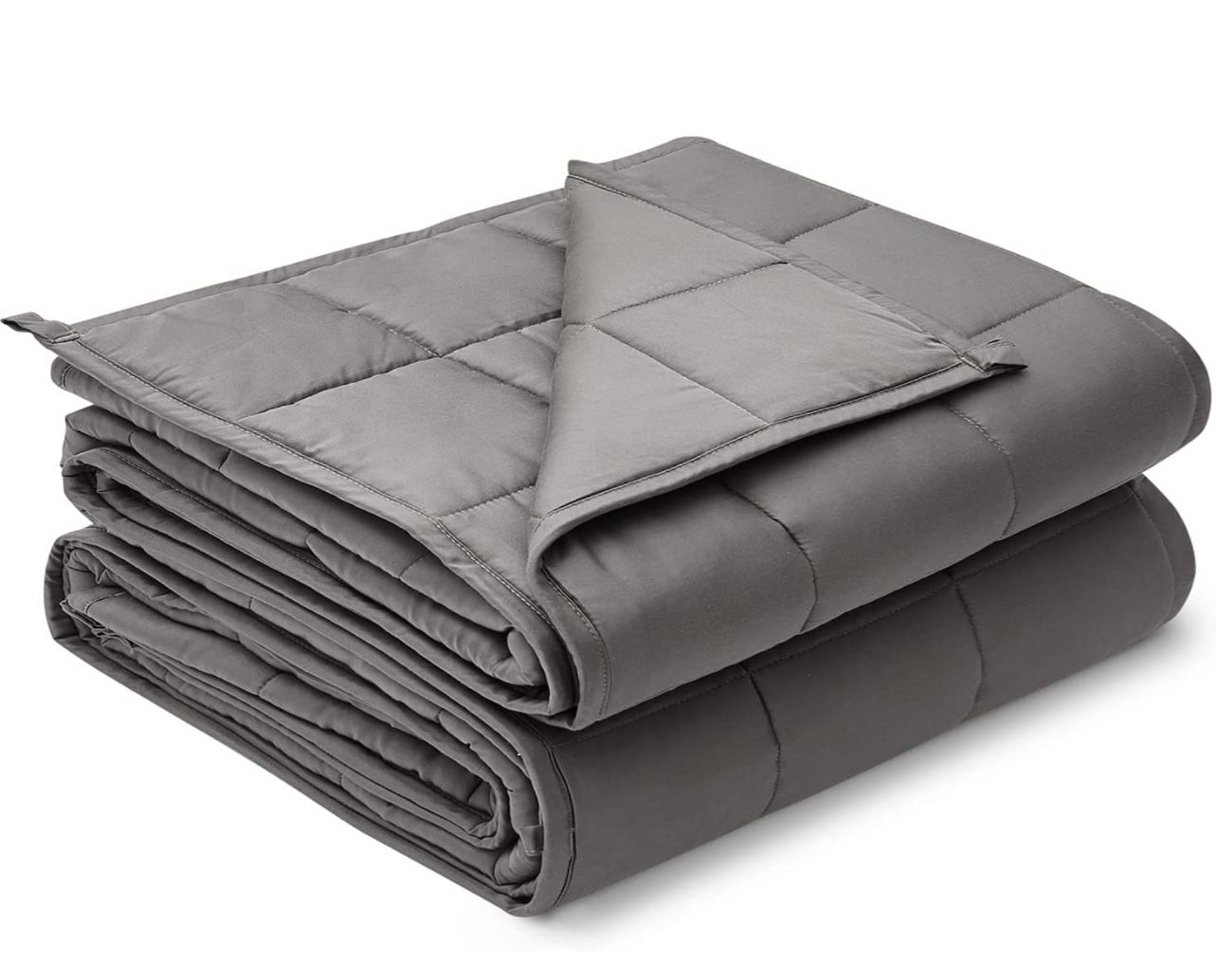 YnM Bamboo Weighted Blanket — 100% Cooling Bamboo Viscose Oeko-Tex Certified Material with Premium Glass Beads (Grey Suede, 48''x72'' 15lbs), Suit for