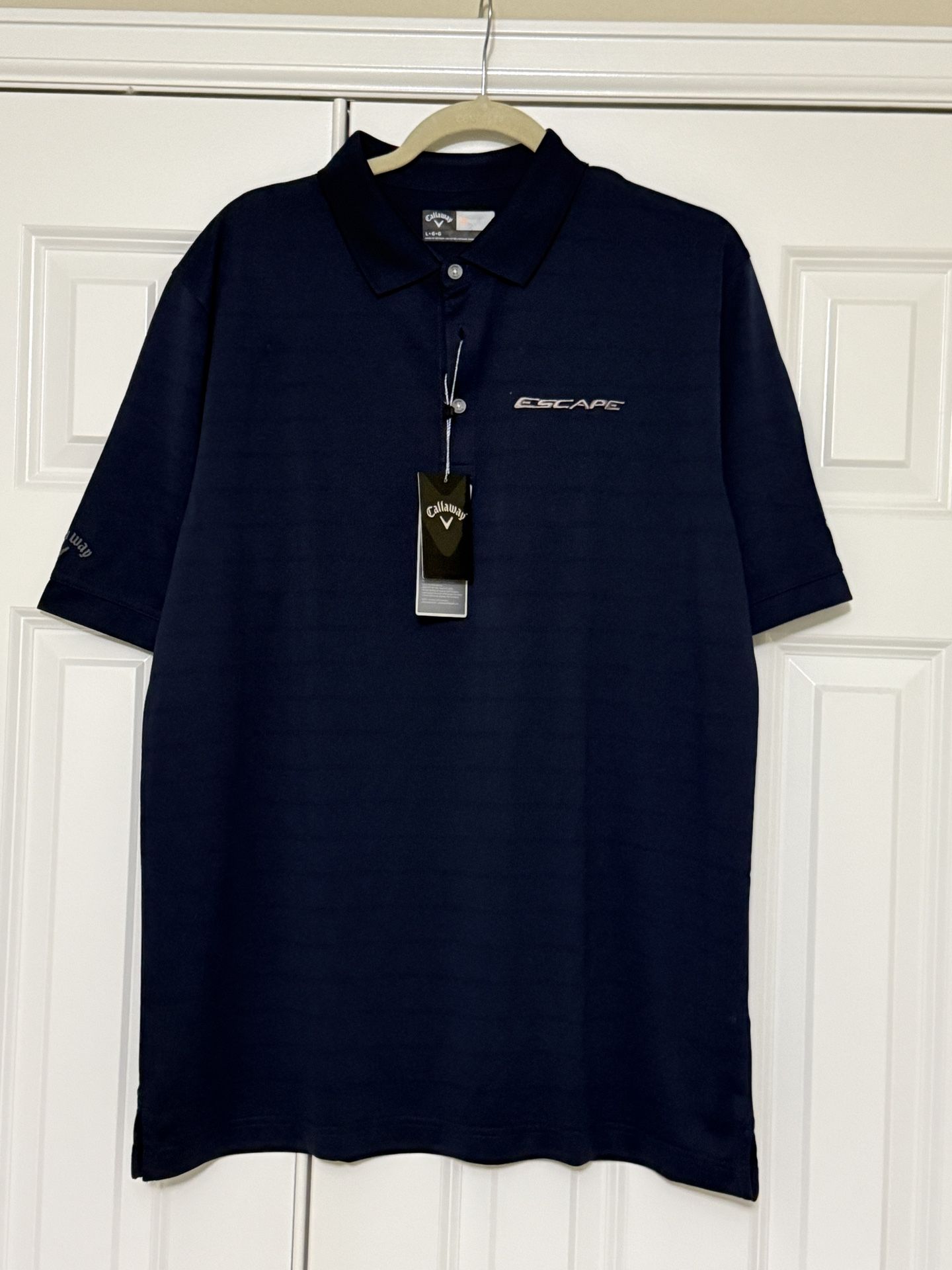 CALLAWAY Opti-Dri GOLF SHIRT Ford Escape Logo LARGE Blue NEW w/ TAGS