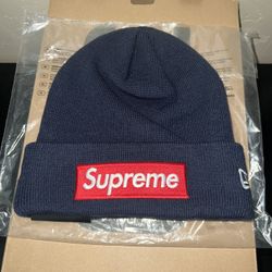 Supreme New Era Box Logo Beanie (FW24) Navy 