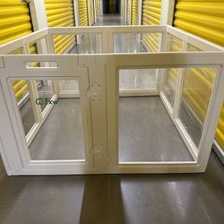 FXW AuraSpace Acrylic Indoor Dog Playpen 30" Height 8 Panels Door White